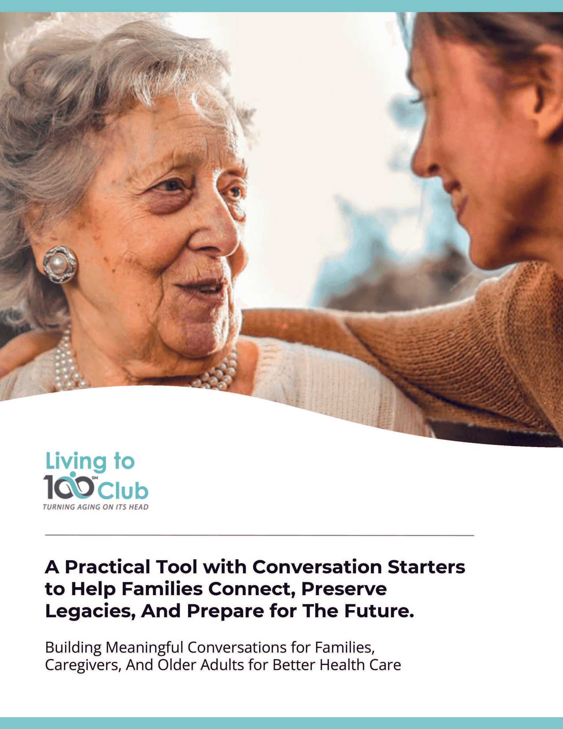 Conversation Starter Workbook front cover – a guided tool to spark meaningful family conversations and preserve stories.